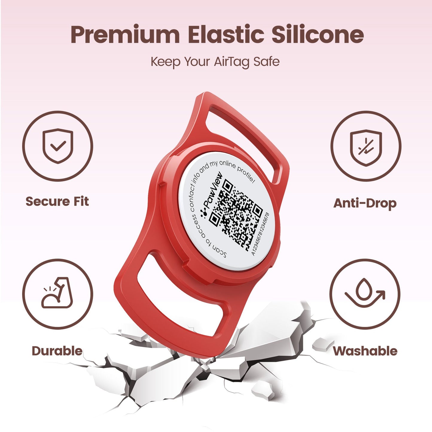 PawView TN005 AirTag Silicone Anti-Loss Protective Case