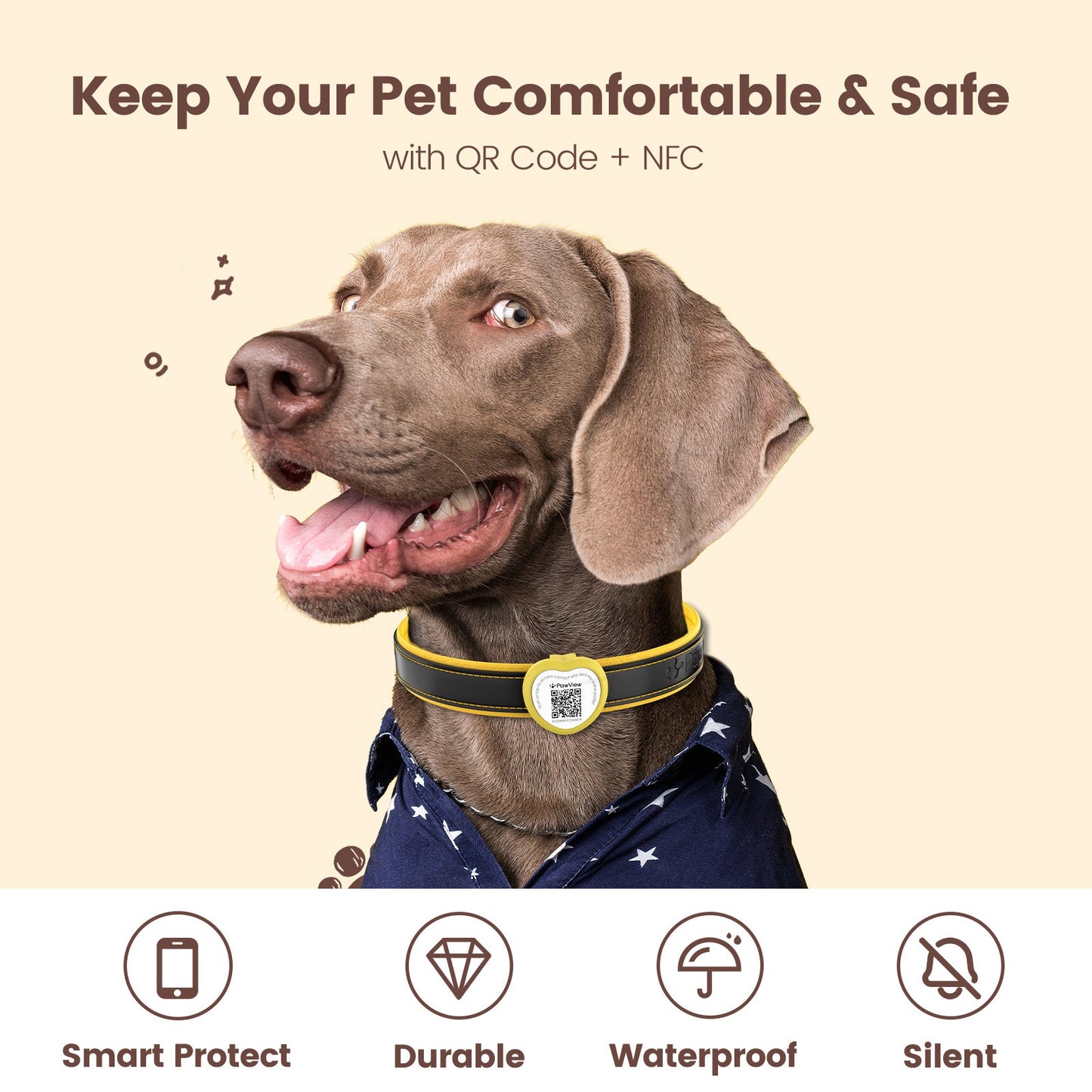 PawView Anti-Loss Smart Pet ID Tag with QR Code Heart
