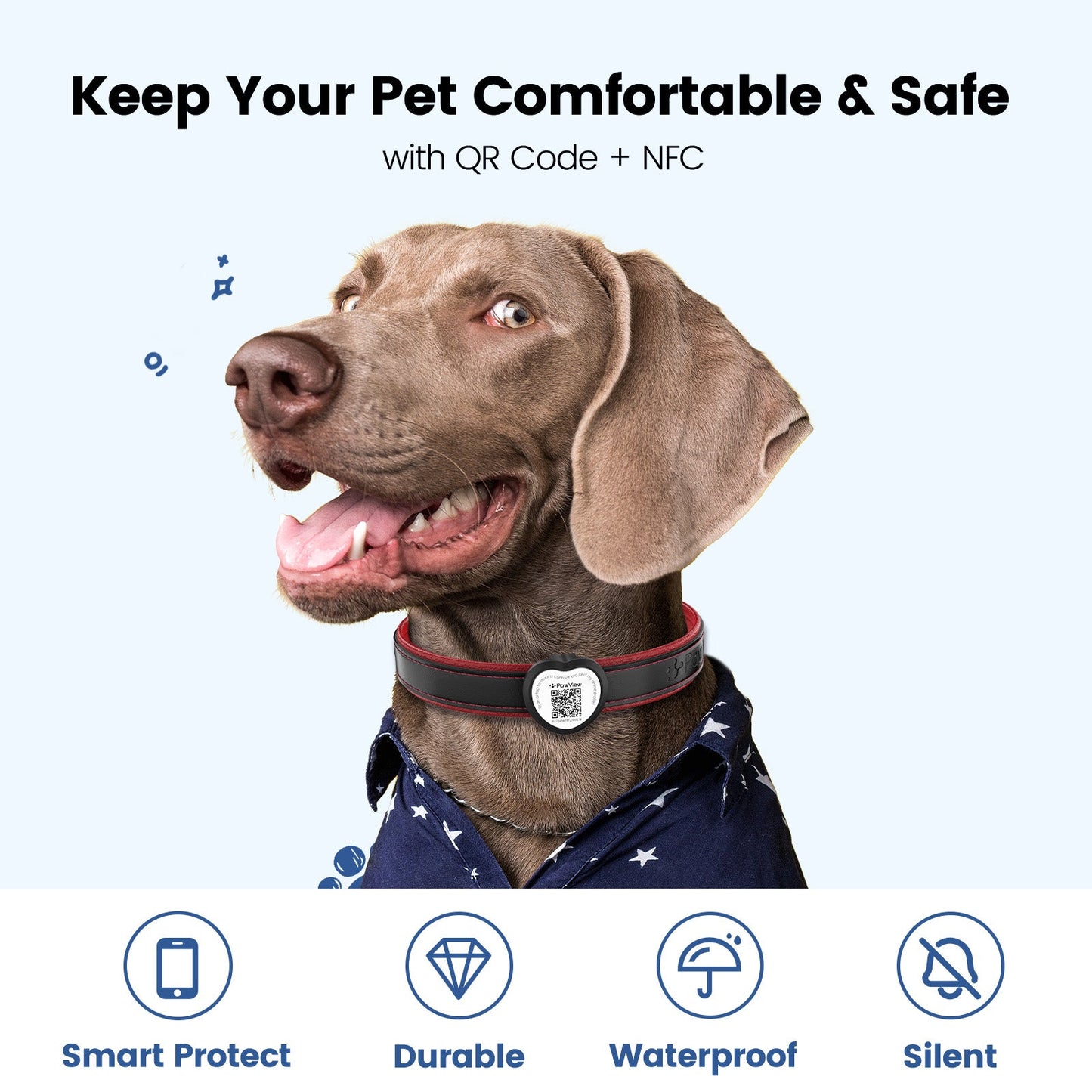 PawView Anti-Loss Smart Pet ID Tag with QR Code Heart