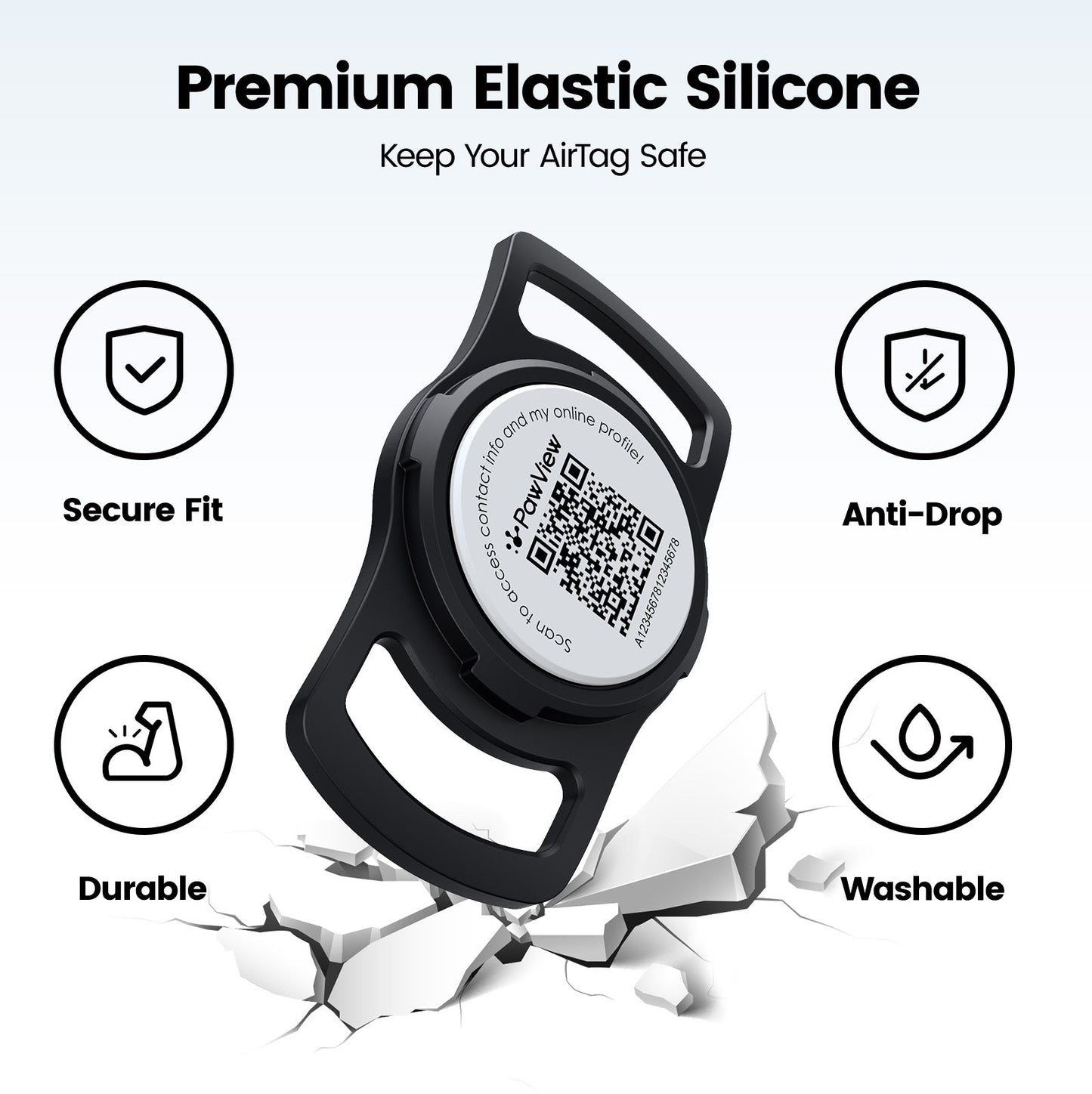 PawView TN005 AirTag Silicone Anti-Loss Protective Case