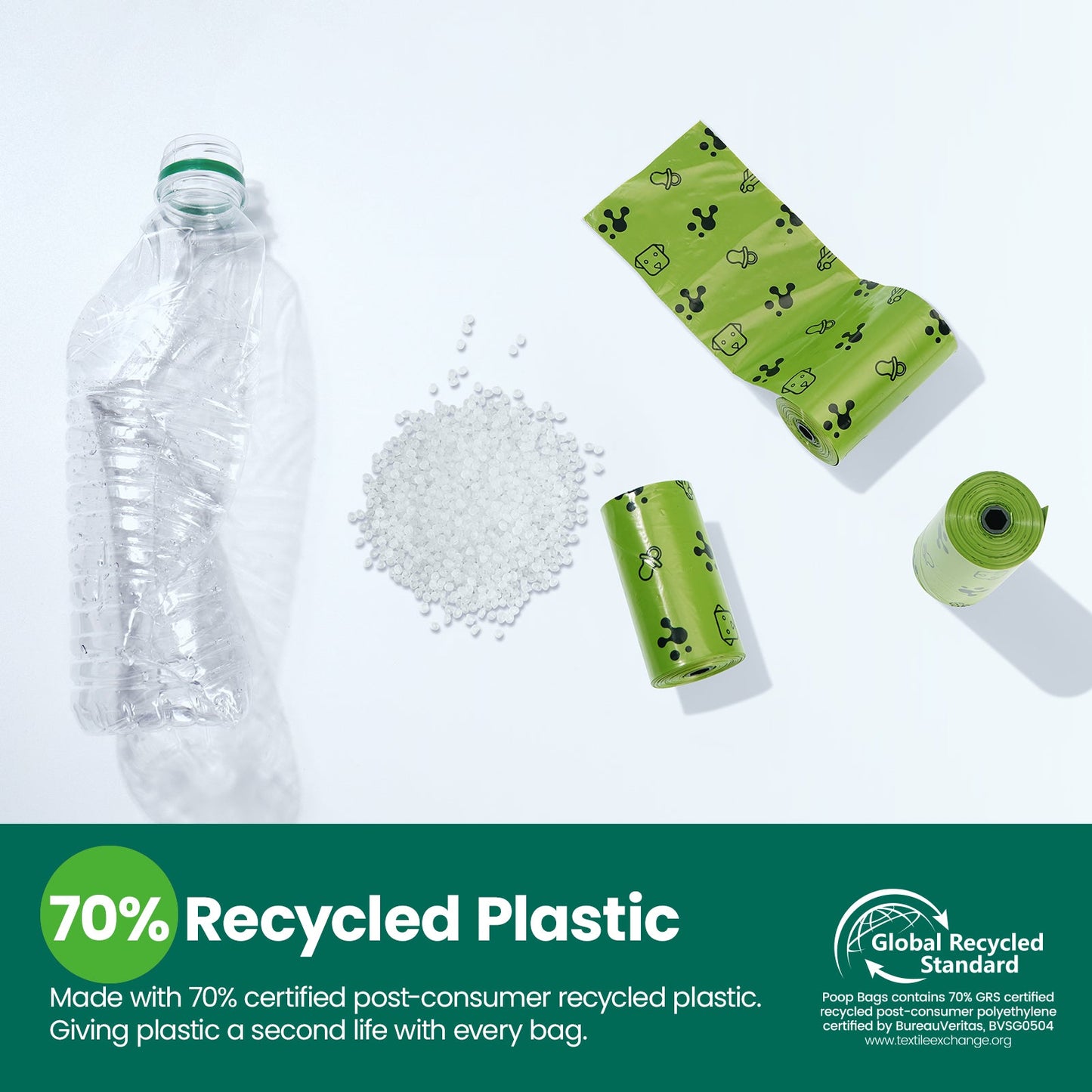 Smart Dog Poop Bag Dispenser – With Carabiner & Rotating Hook for Ultimate Flexibility | 105 Eco Bags & NFC Walk Tracker Included