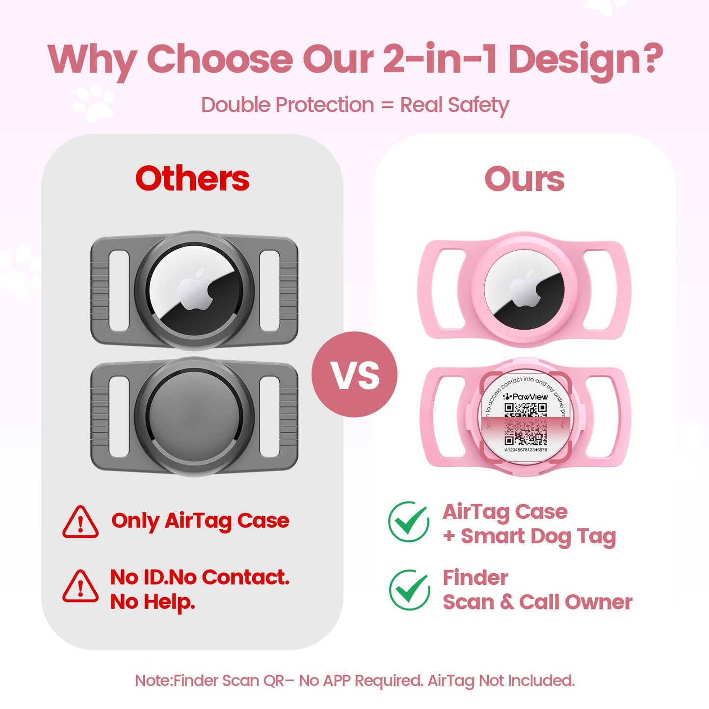 PawView TN005 AirTag Silicone Anti-Loss Protective Case