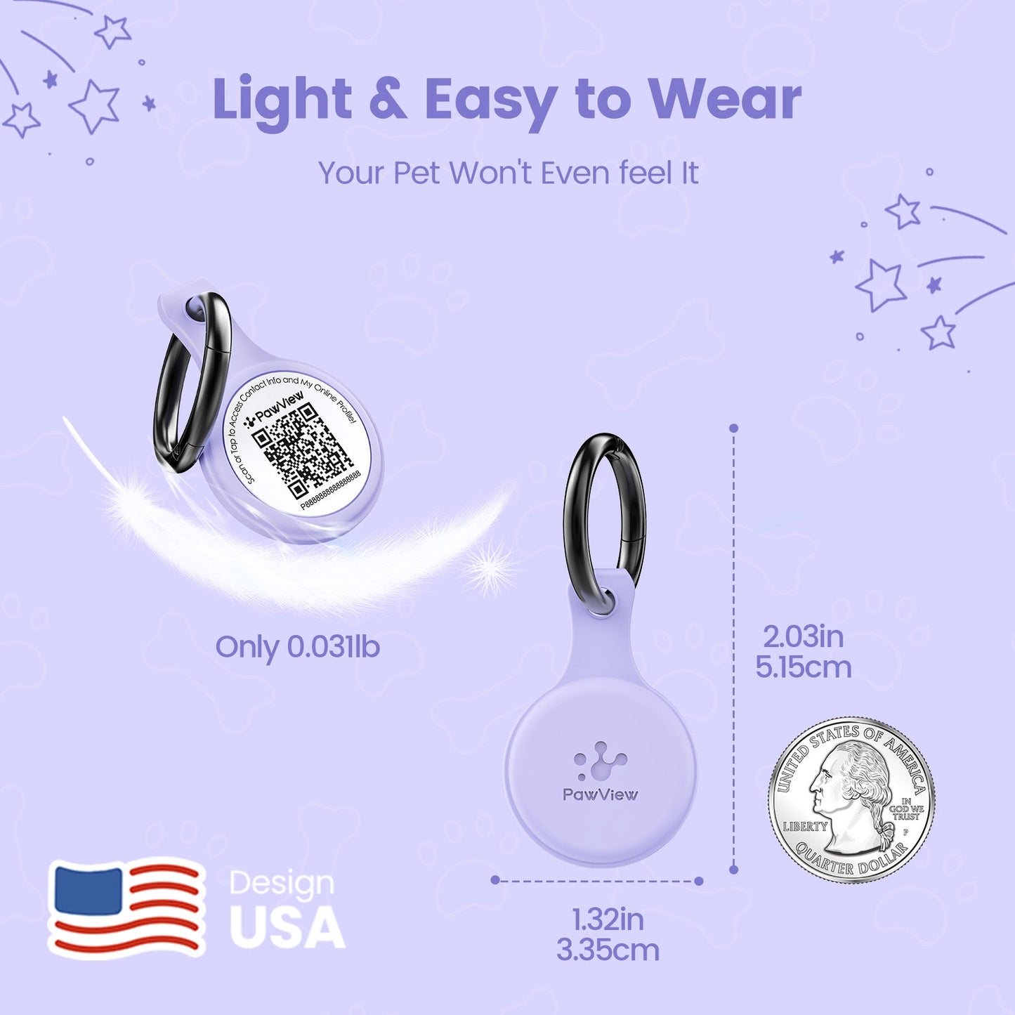 Anti-Loss NFC & QR Code Pet ID Tag, Smart Silent Silicone Pet Tag for Dog and Cat