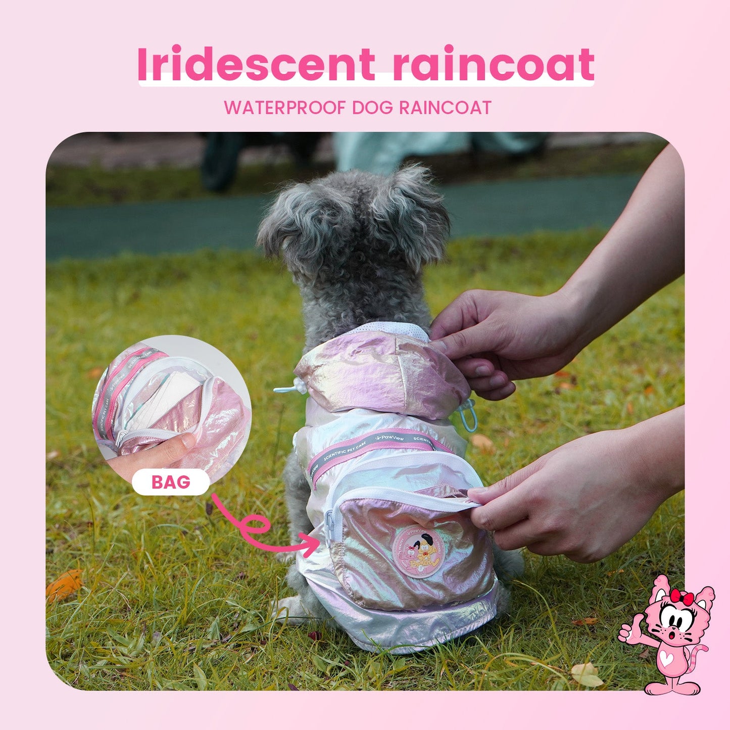 PawView Iridescent Raincoat waterproof dog raincoat
