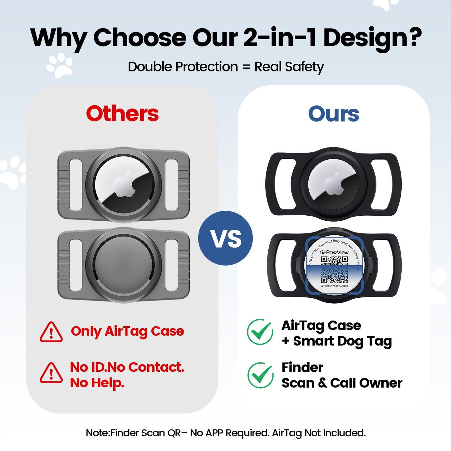 PawView TN005 AirTag Silicone Anti-Loss Protective Case