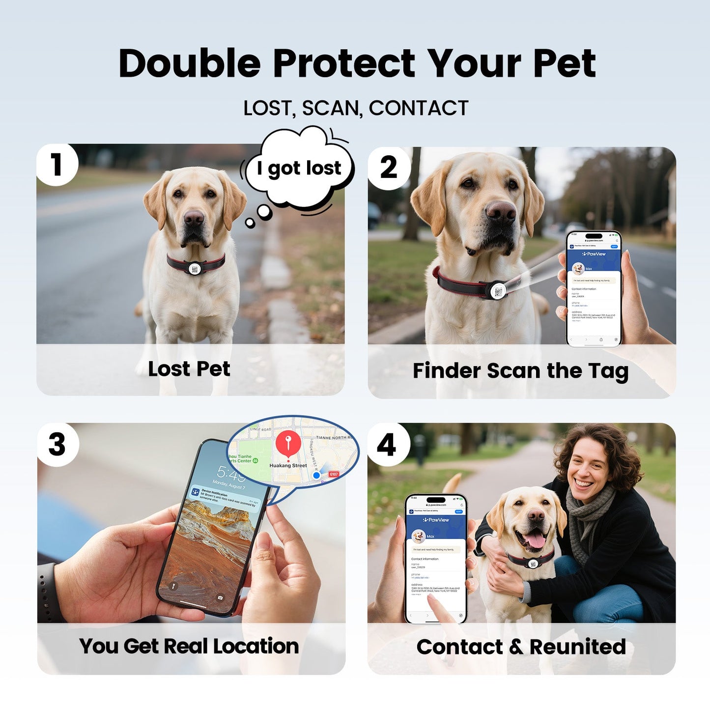 PawView TN005 AirTag Silicone Anti-Loss Protective Case