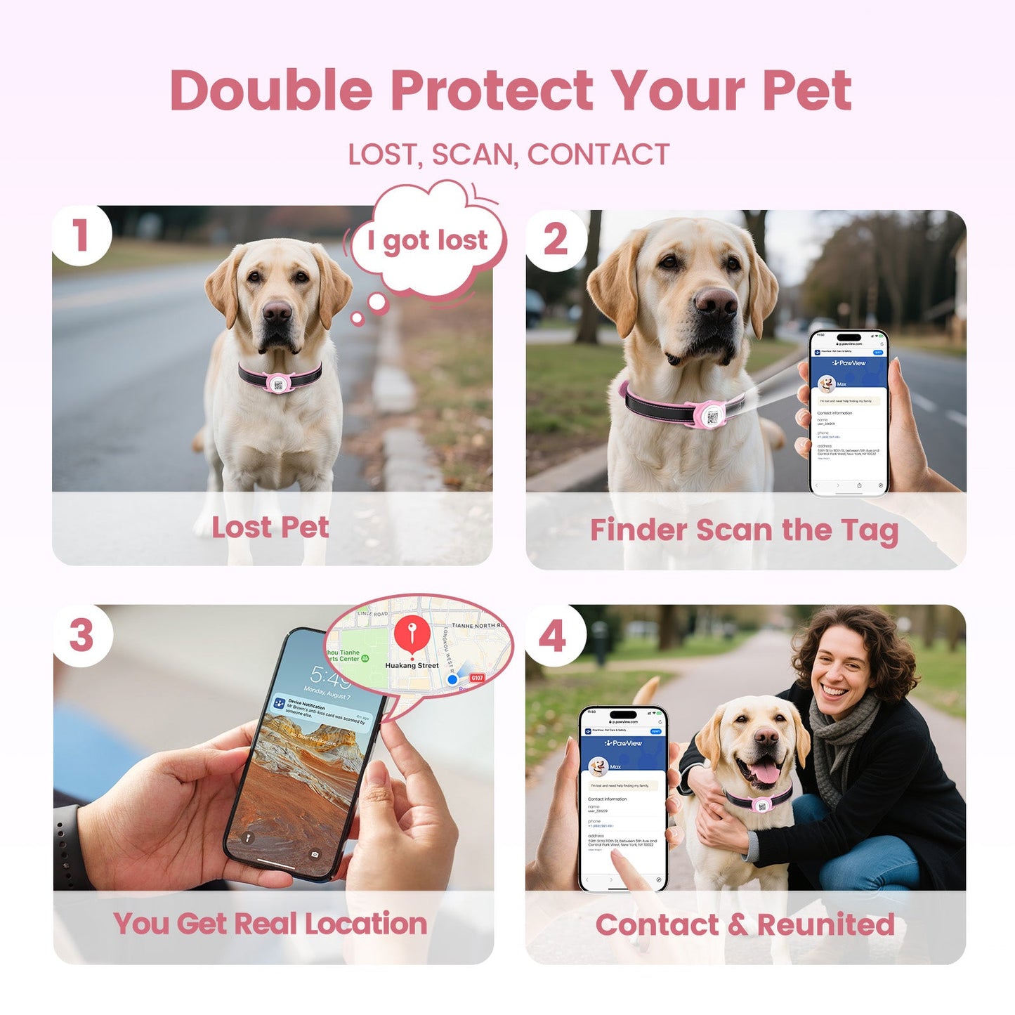 PawView TN005 AirTag Silicone Anti-Loss Protective Case