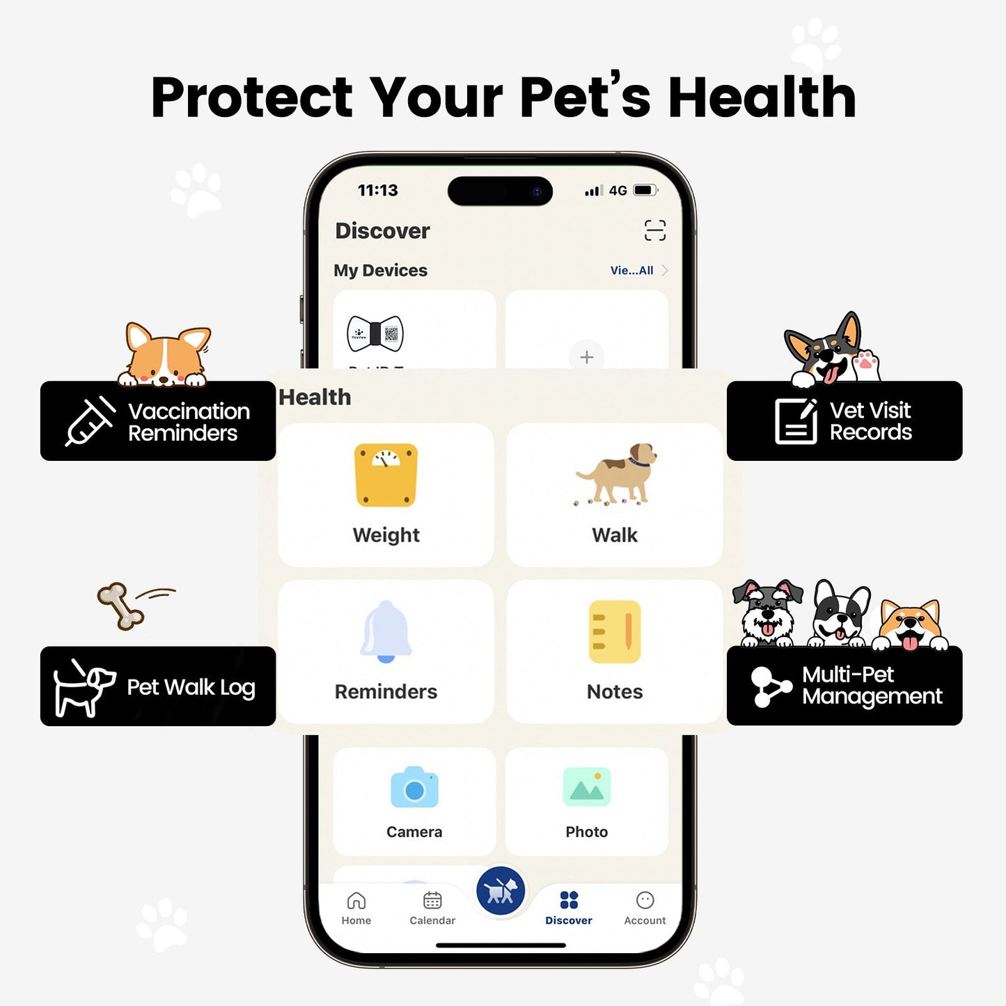 PawView Silent Silicone Smart Pet ID Tag – Bow Tie Style, QR Code & NFC