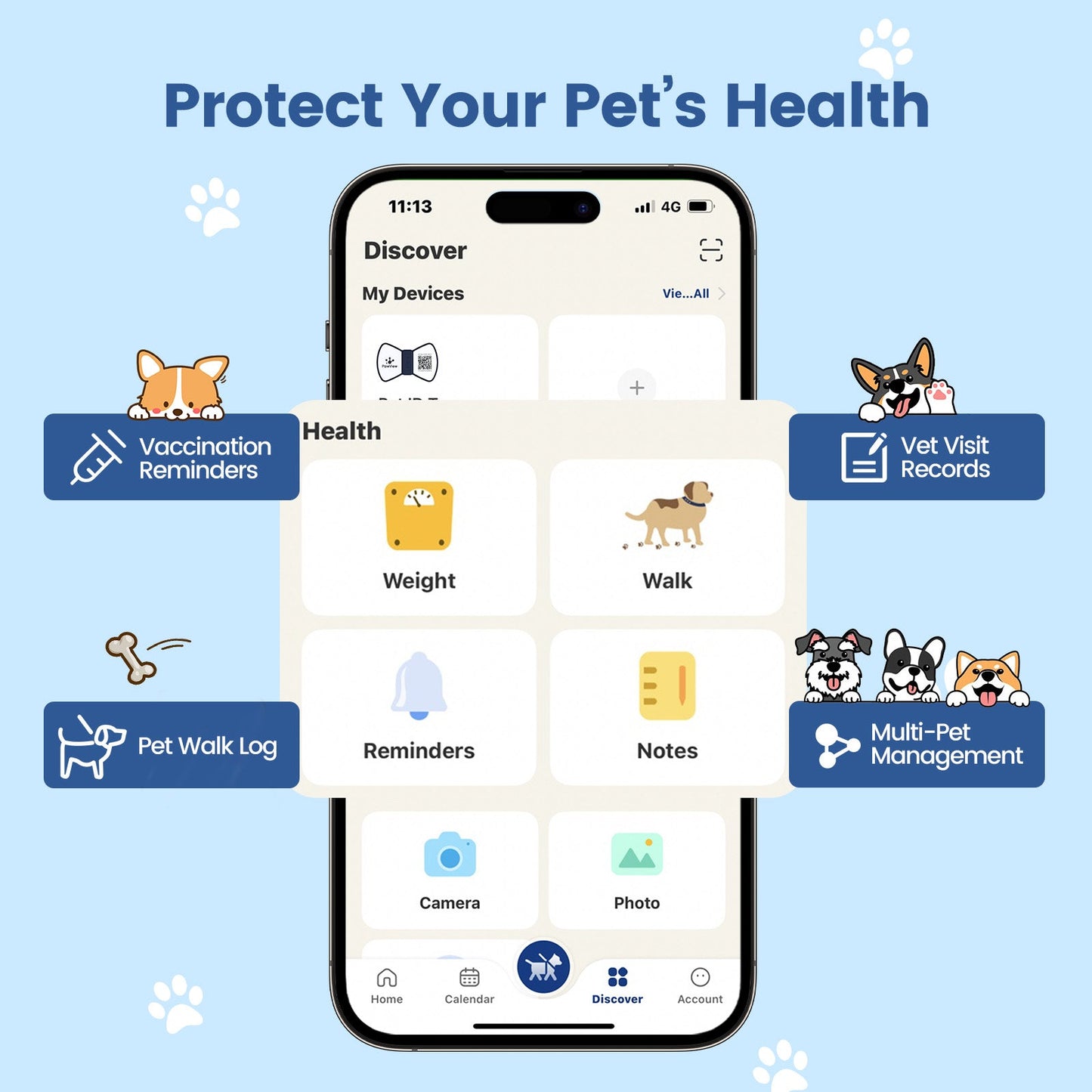 PawView Silent Silicone Smart Pet ID Tag – Bow Tie Style, QR Code & NFC