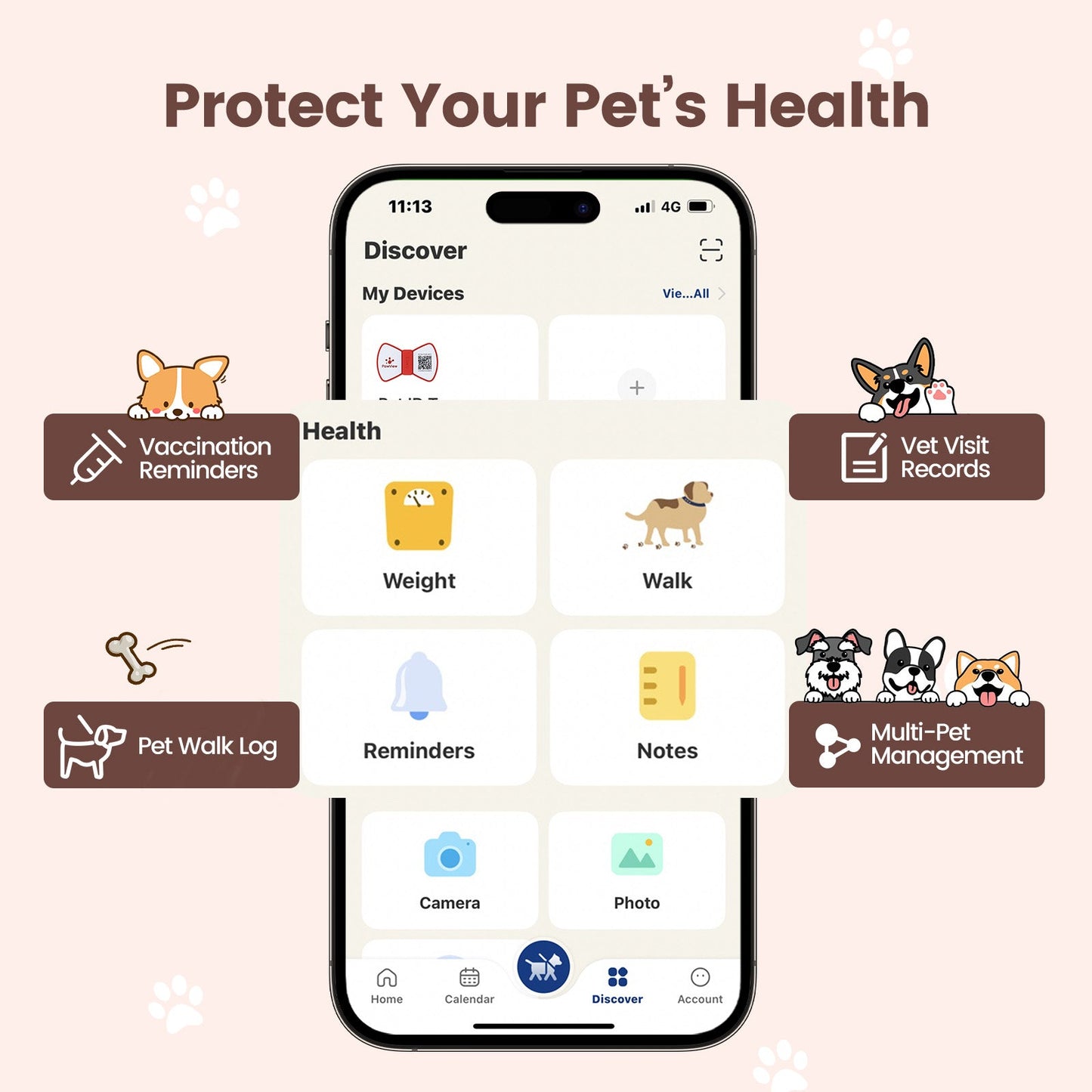 PawView Silent Silicone Smart Pet ID Tag – Bow Tie Style, QR Code & NFC