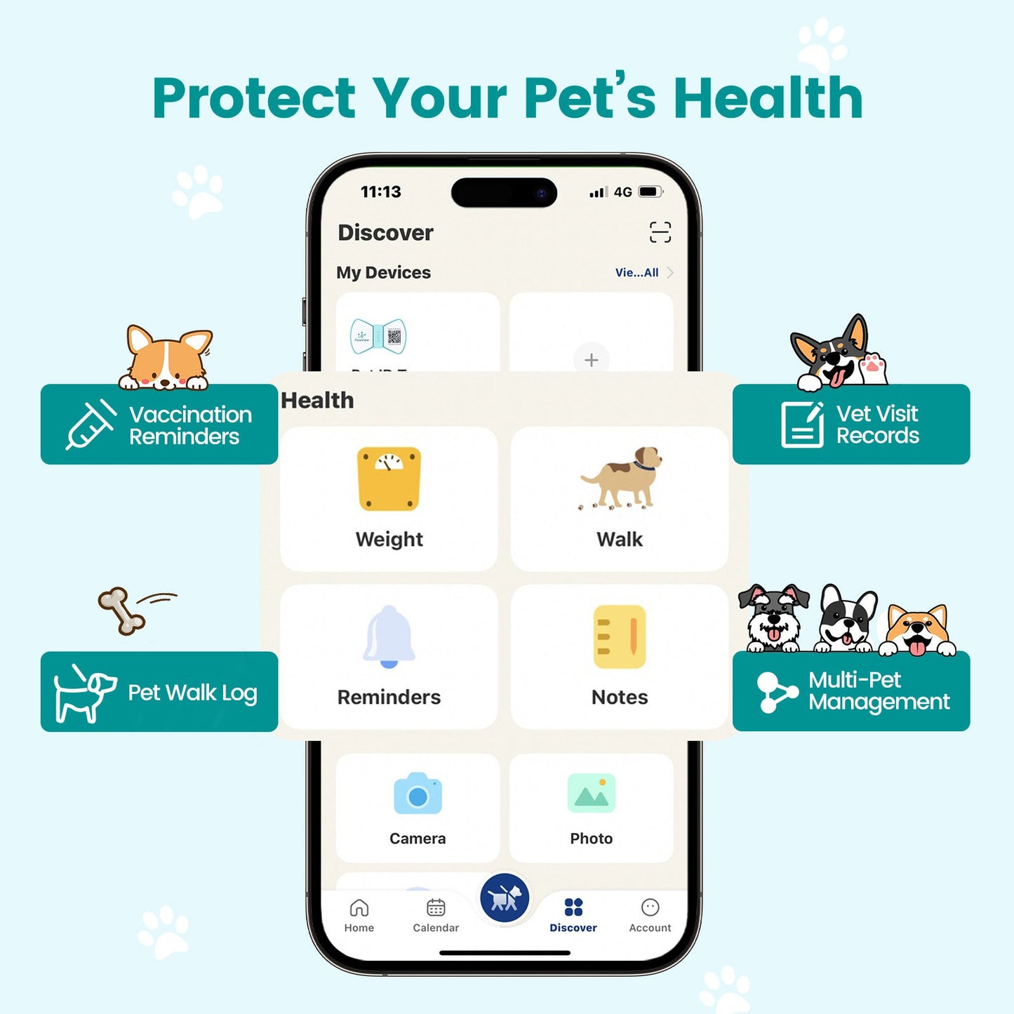 PawView Silent Silicone Smart Pet ID Tag – Bow Tie Style, QR Code & NFC