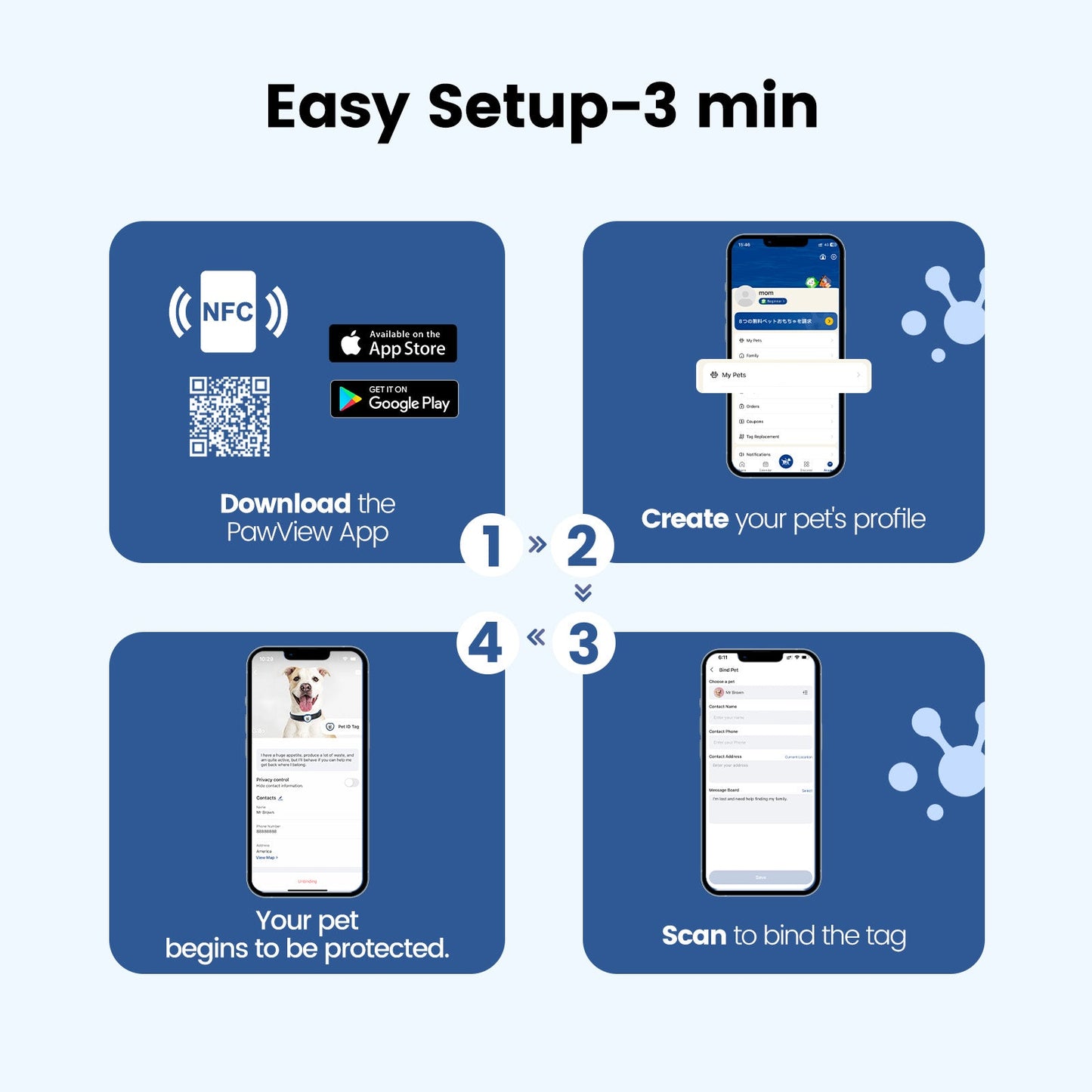 PawView Anti-Loss Smart Pet ID Tag with QR Code Heart