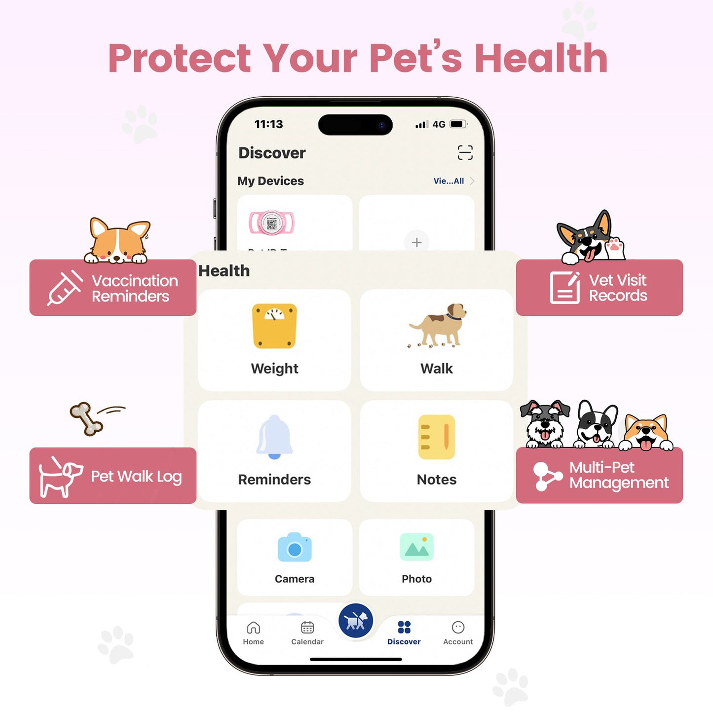 PawView TN005 AirTag Silicone Anti-Loss Protective Case