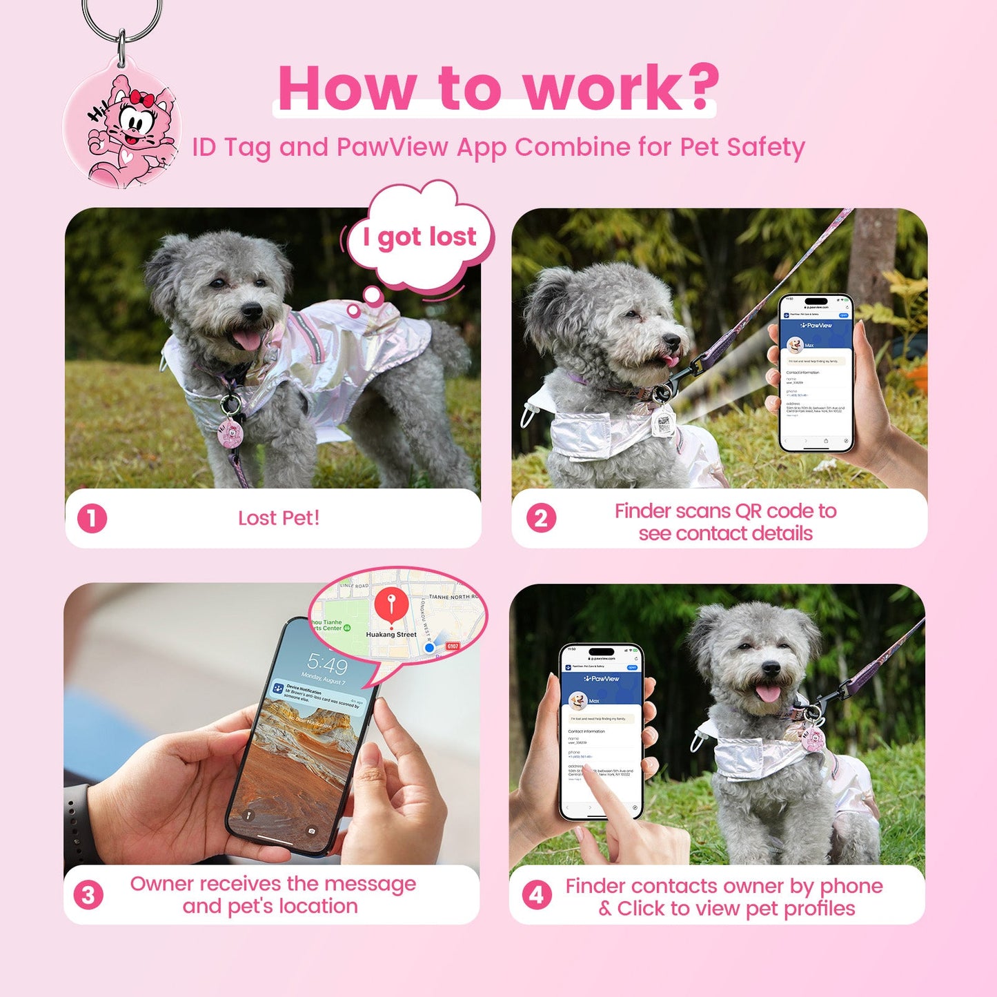 PawView Iridescent Raincoat waterproof dog raincoat