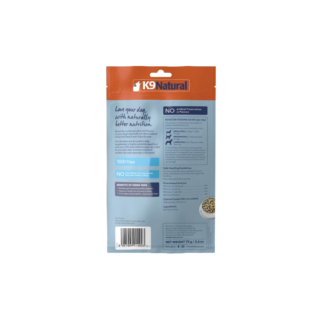 K9 Beef Green Tripe Freeze-Dried Booster