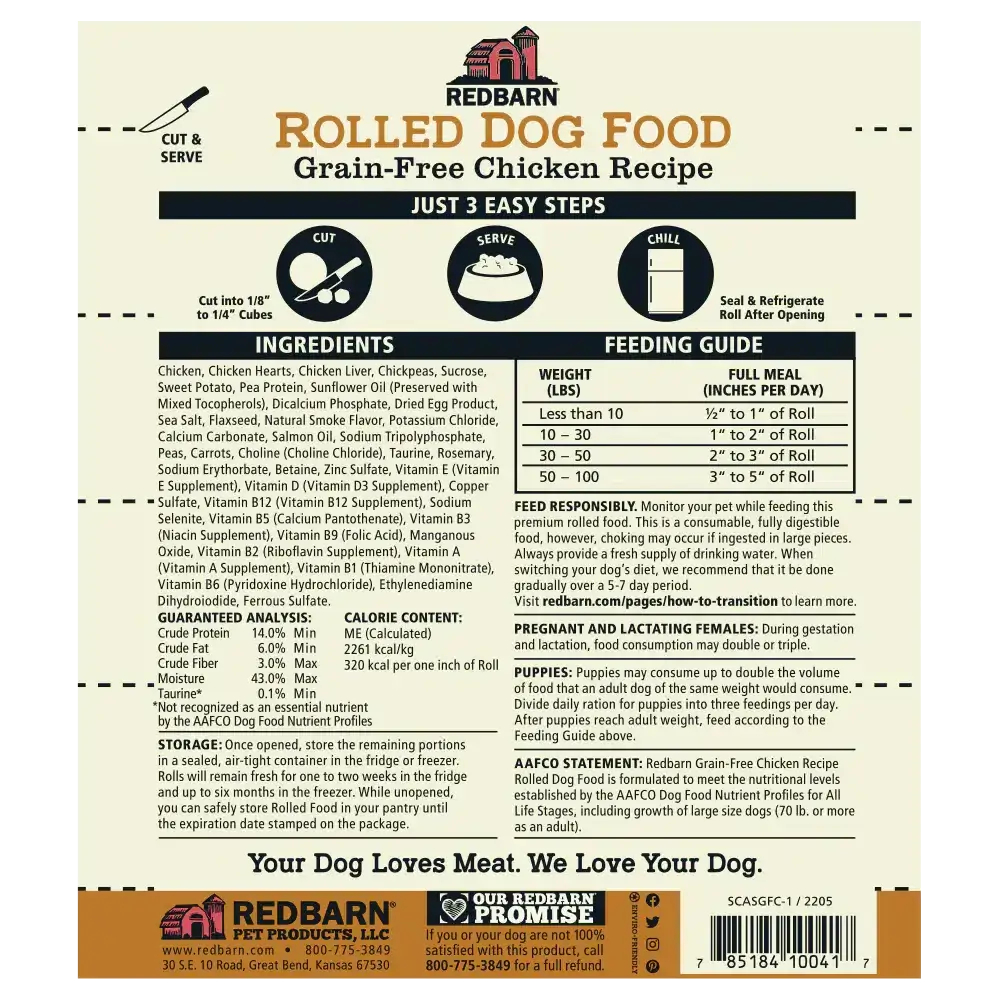 Semi-Moist Rolled Food Grain-Free Chicken Recipe
