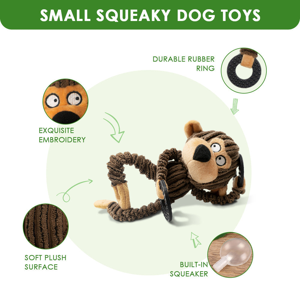 Squeaky Plush Dog Toy - Rubber Ring Bull Design for Interactive Fun