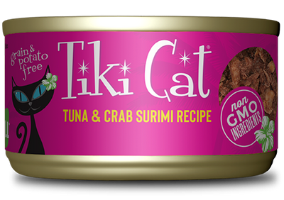 Tiki Cat Lanai Grill, Tuna & Crab Surimi Recipe, Wet Cat Food, 2.8-oz Case of 12