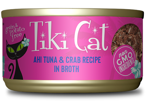 Tiki Cat Hana Grill, Ahi Tuna And Crab In Broth Recipe, Wet Cat Food, 2.8-oz Case of 12