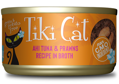 Tiki Cat Manana Grill, Ahi Tuna And Prawns In Broth Recipe, Wet Cat Food, 2.8-oz Case of 12