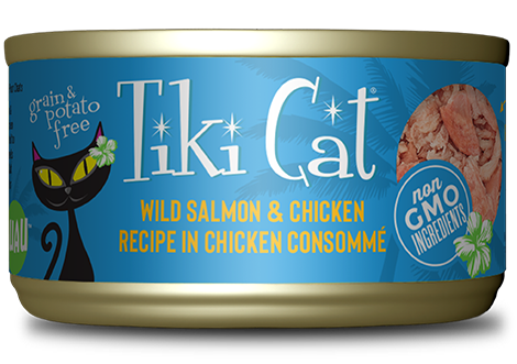 Tiki Cat Napili Luau, Wild Salmon And Chicken Recipe, Wet Cat Food, 2.8-oz Case of 12