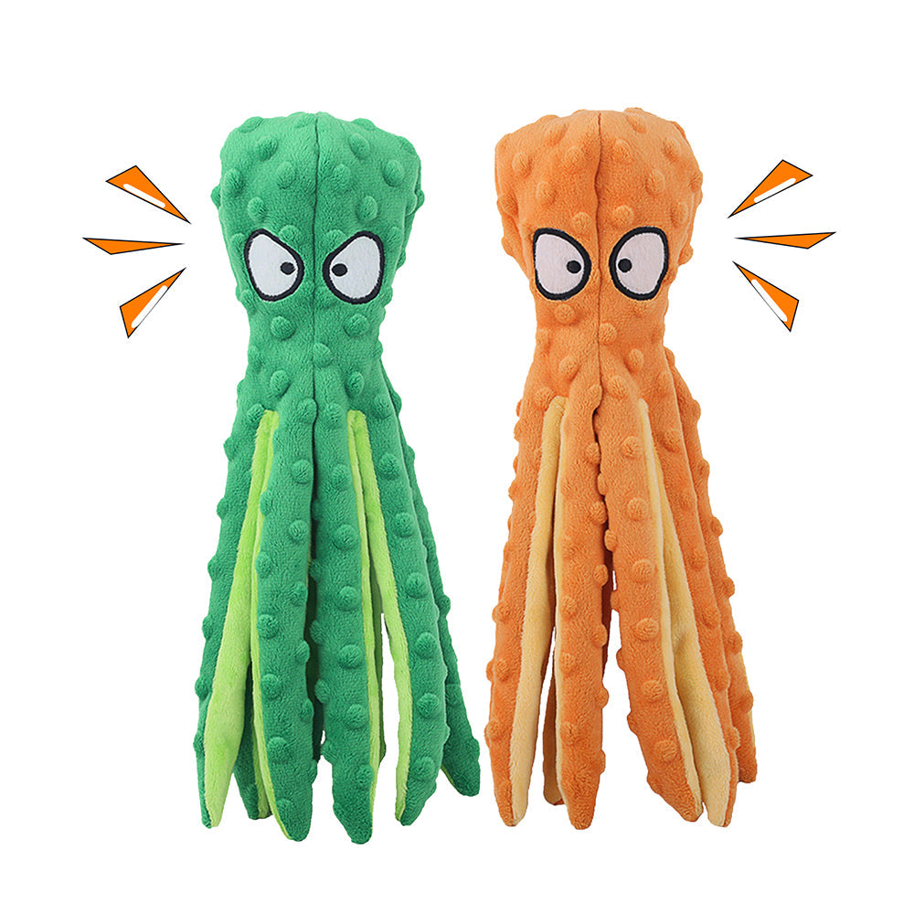Interactive Squeaky Dog Toy Set - Sound Octopus 2-Pack