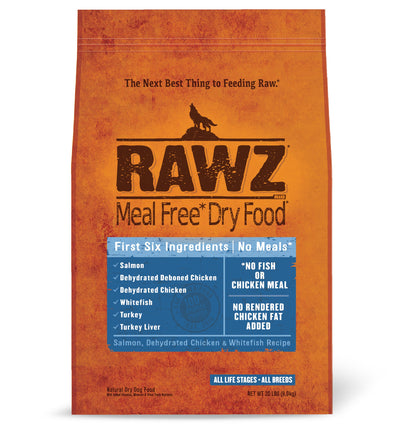 Rawz Meal Free Dehydrated Chicken, Salmon, and Whitefish, Dry Dog Food