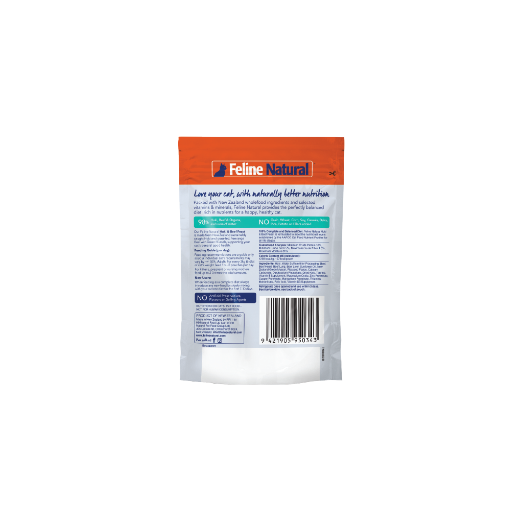 Feline Hoki & Beef Feast Pouch Cat Food