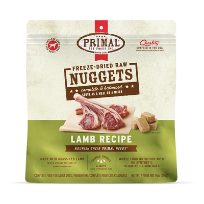 PrimalPetFood Freeze-Dried Raw Nuggets Dog Food - Lamb Recipe