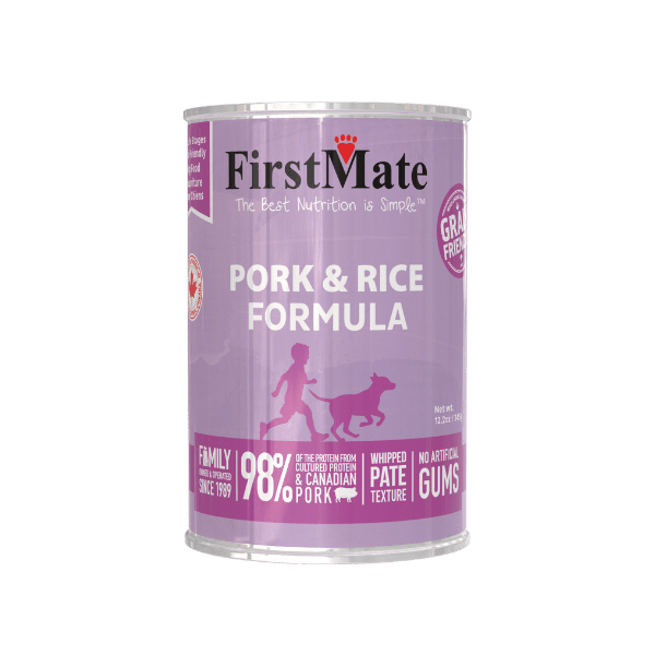 FirstMate Pork & Rice Wet Dog Food, 12.2-oz Case of 12
