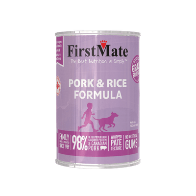 FirstMate Pork & Rice Wet Dog Food, 12.2-oz Case of 12