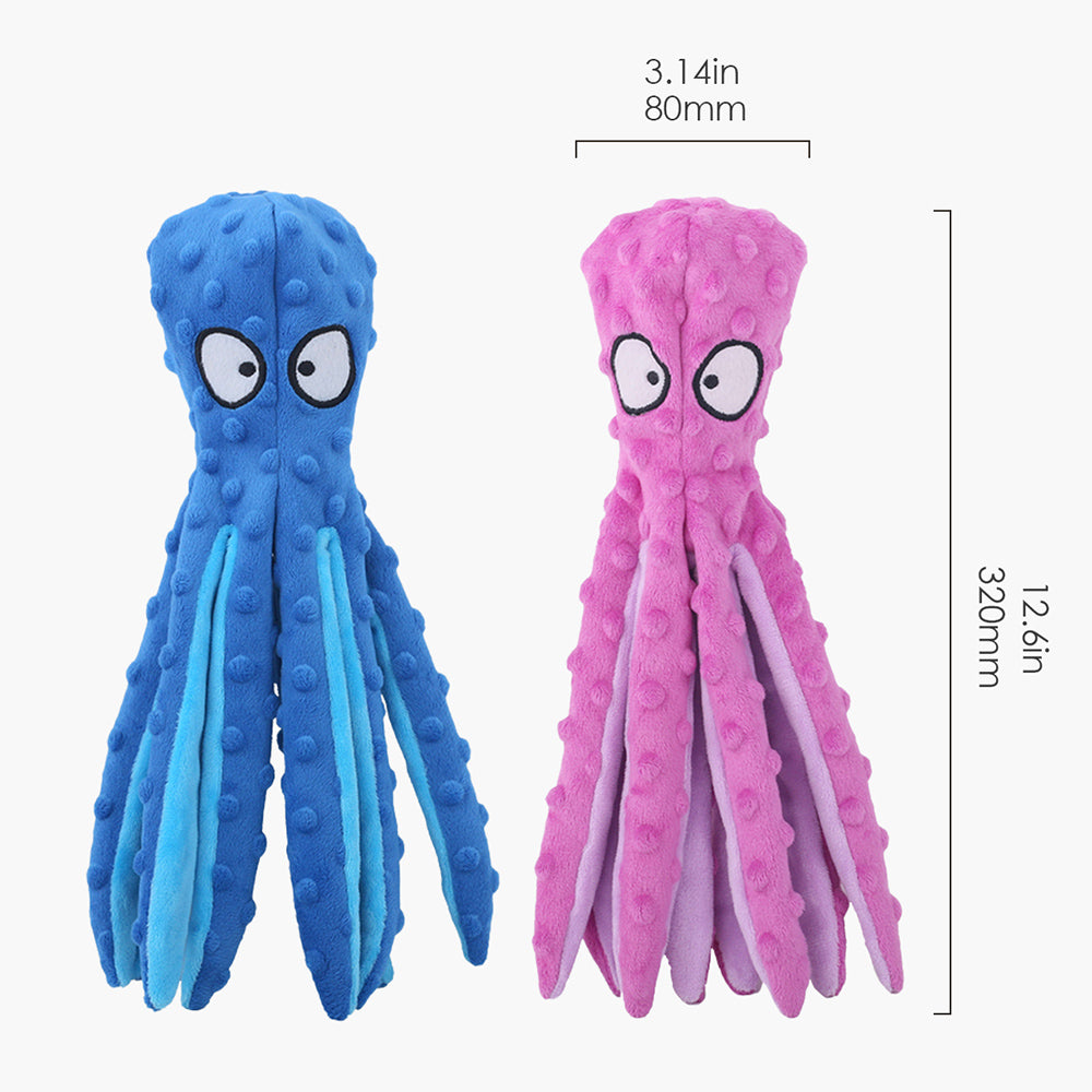 Interactive Squeaky Dog Toy Set - Sound Octopus 2-Pack