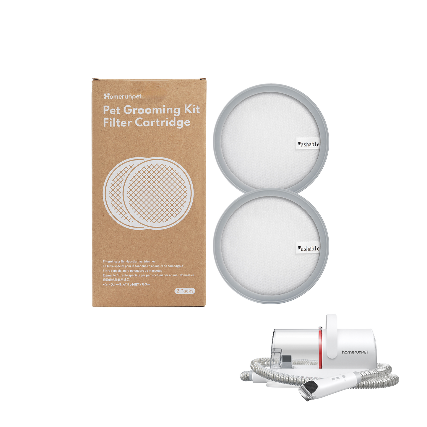 Replacement Filter Cartridge (2Pcs) for Pet Grooming Kit HC15