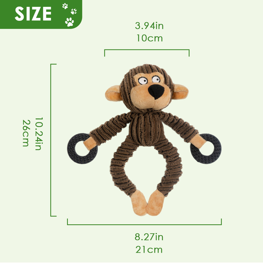 Squeaky Plush Dog Toy - Rubber Ring Bull Design for Interactive Fun