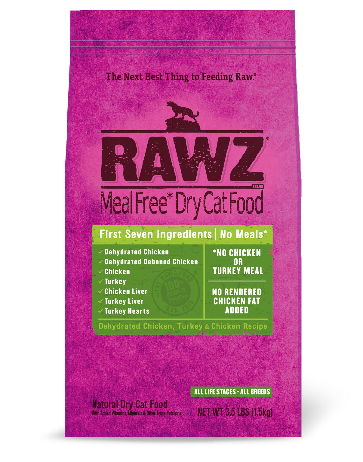 Rawz Meal Free Dehydrated Chicken and Turkey Recipe, Dry Cat Food