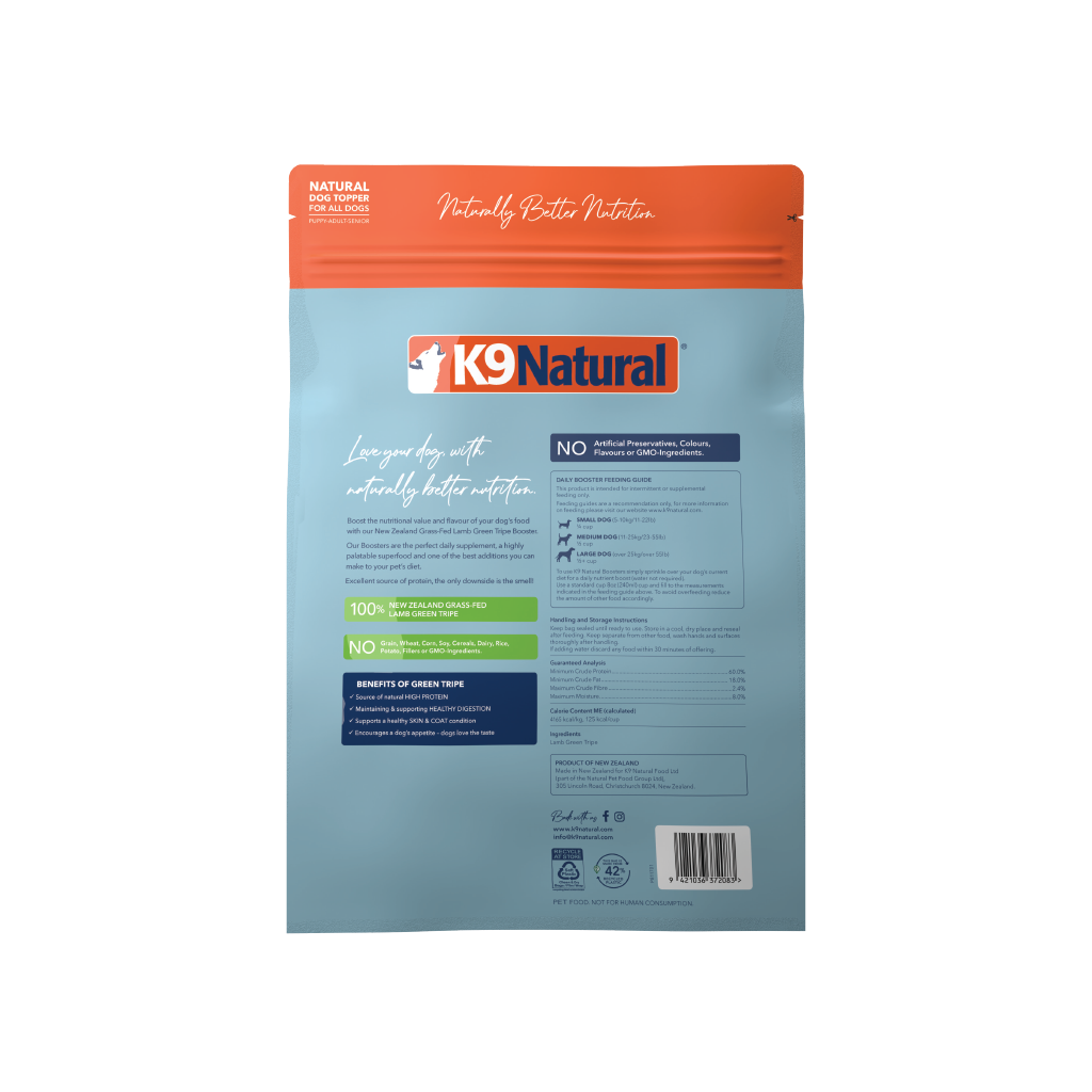 K9 Lamb Green Tripe Freeze-Dried Booster