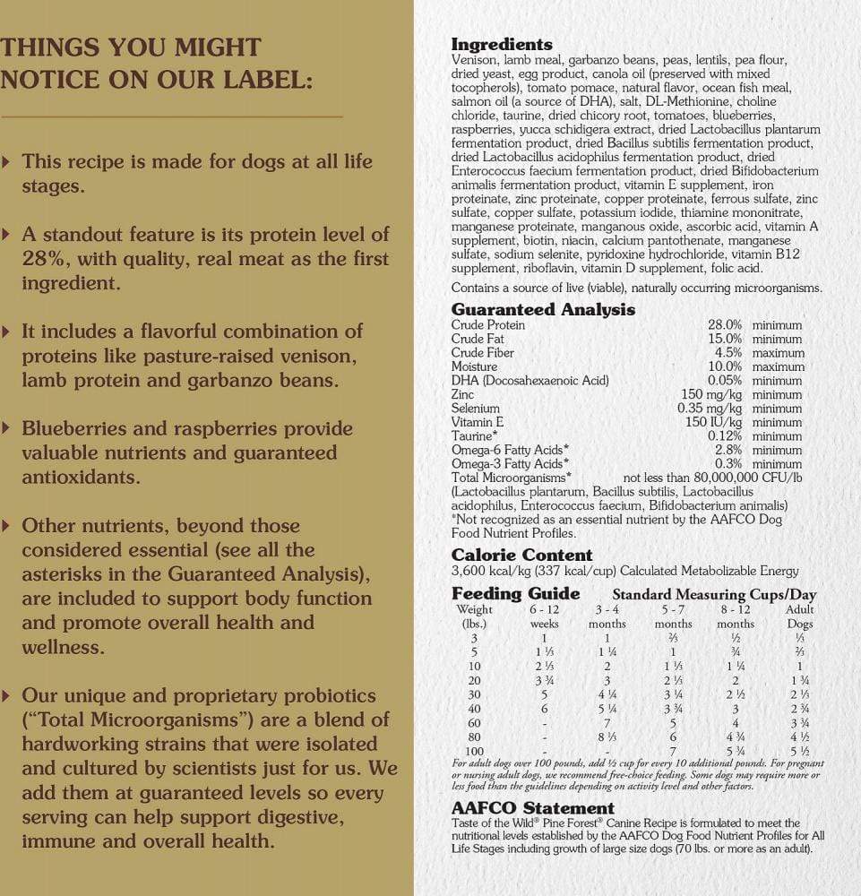 Taste Of The Wild Pine Forest Formula with Venison & Legumes Dry Dog Food