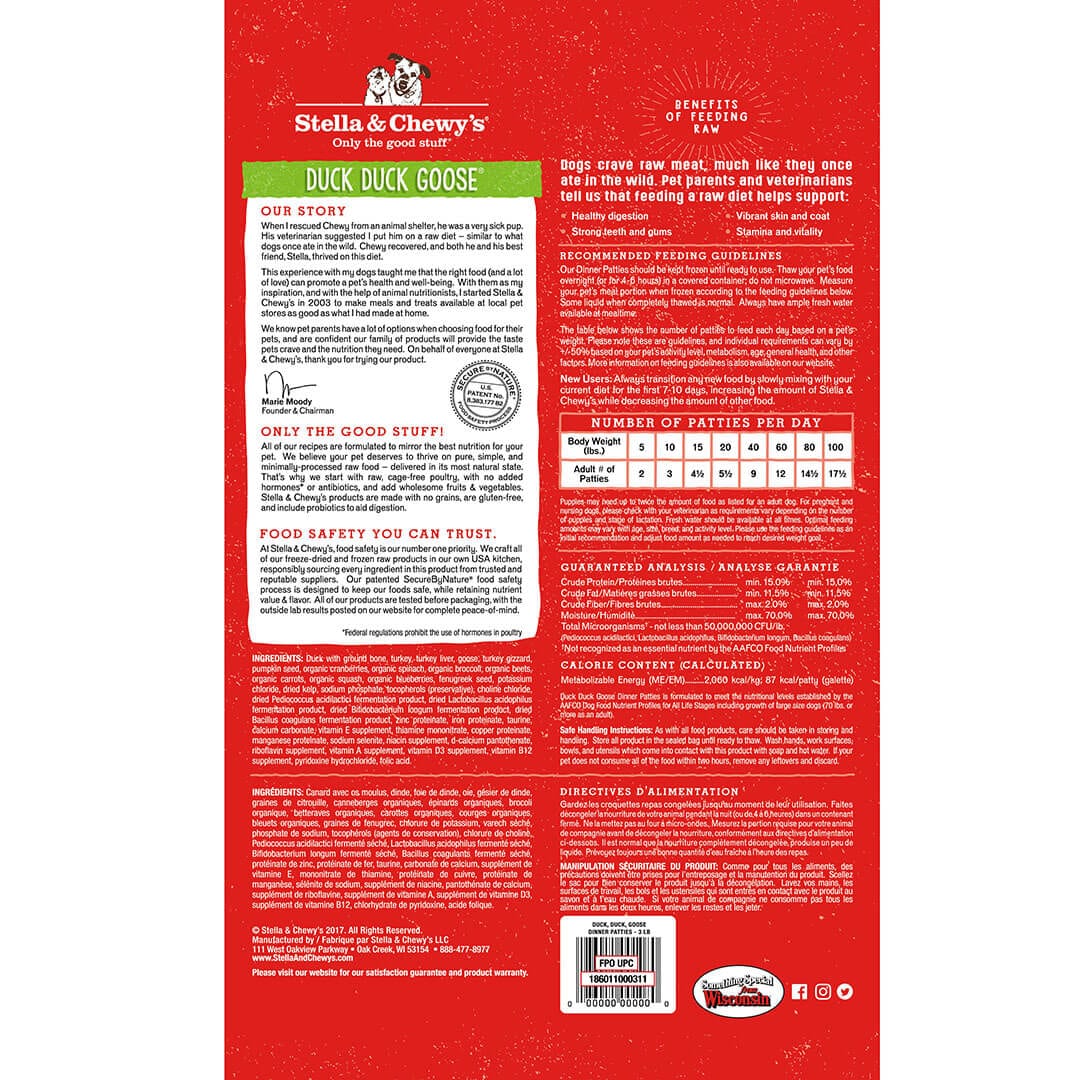 Duck Duck Goose Frozen Raw Dinner Patties