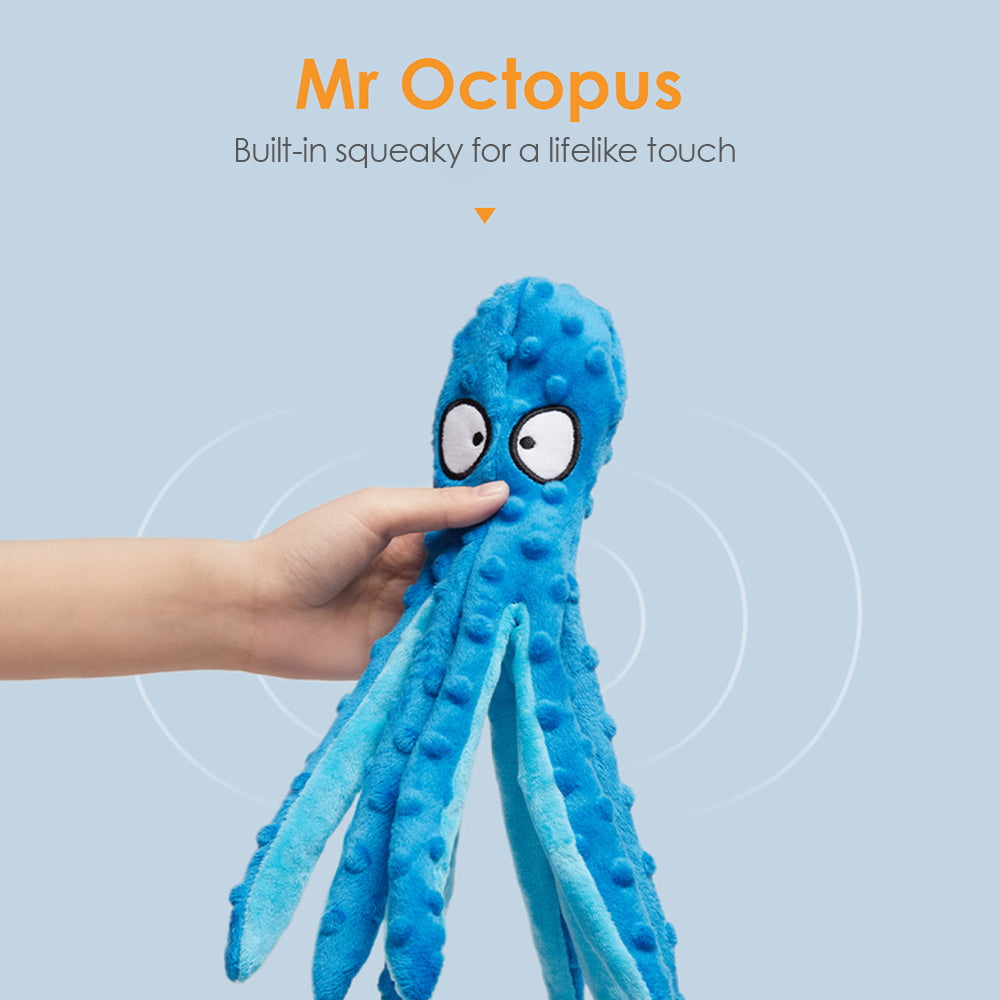 Interactive Squeaky Dog Toy Set - Sound Octopus 2-Pack