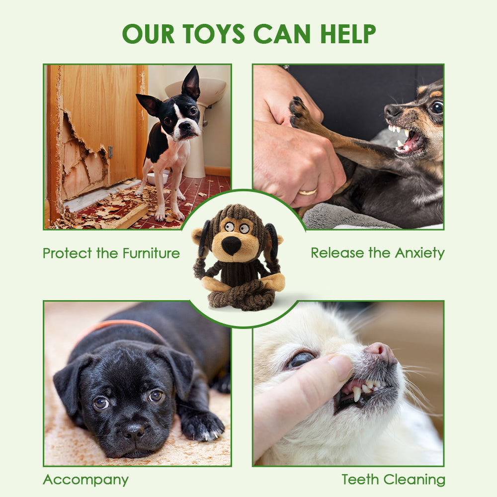 Squeaky Plush Dog Toy - Rubber Ring Bull Design for Interactive Fun