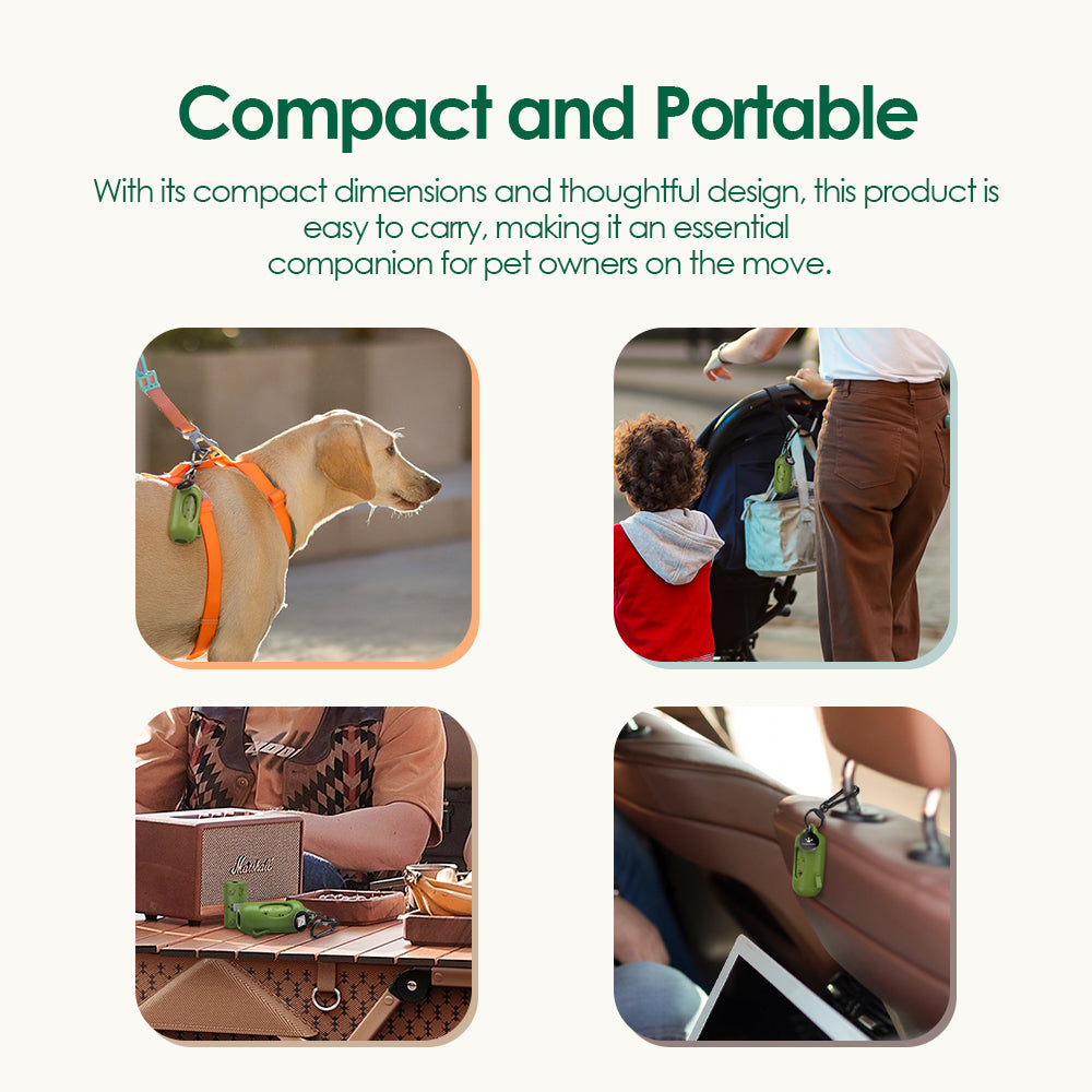 Smart Pet Waste Management Kit with Rotating Dispenser,Eco-Friendly ABS Material, and Running Paw Integration