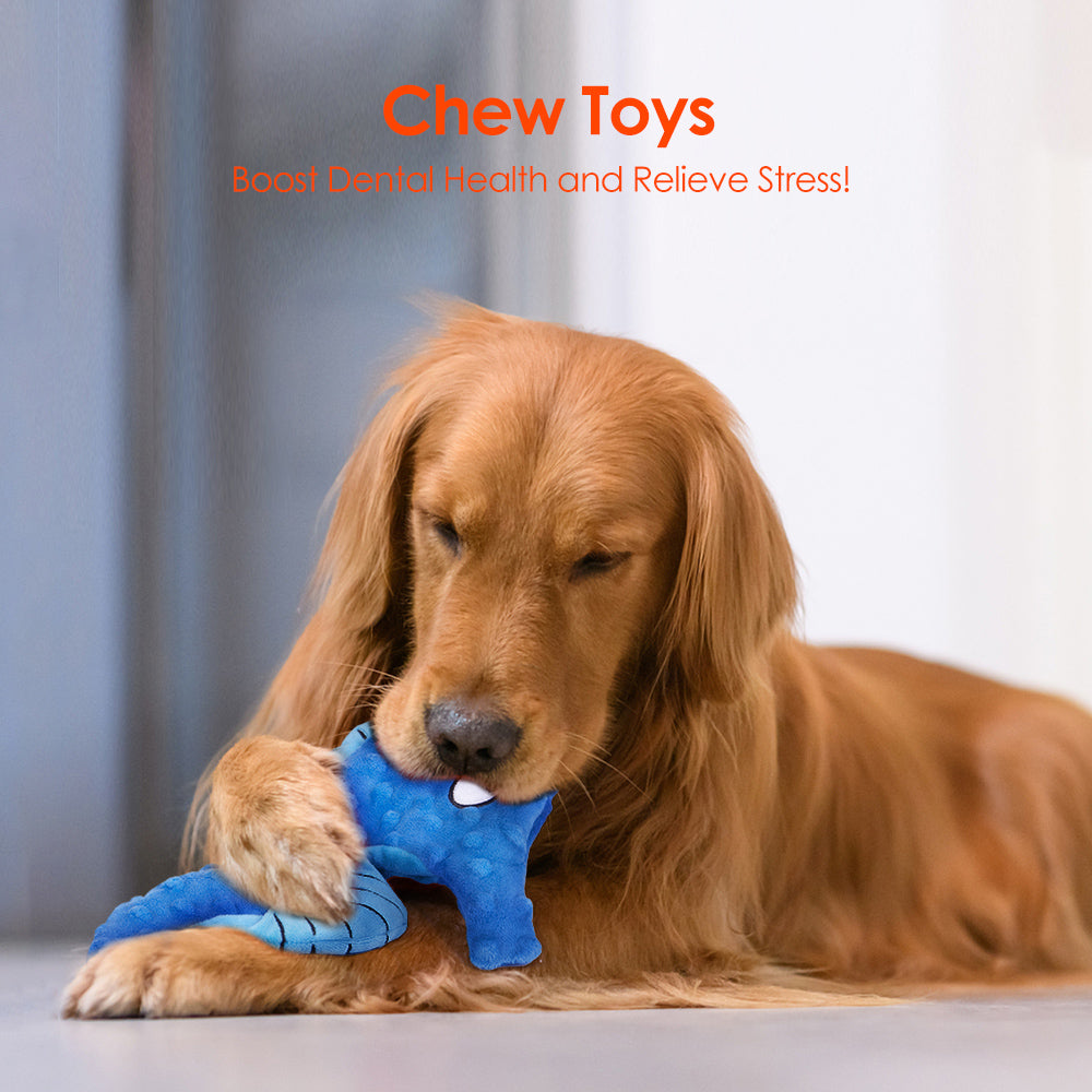 Seahorse Plush Dog Toys - Set of 2 Interactive Squeaky Toys for Entertaining Play