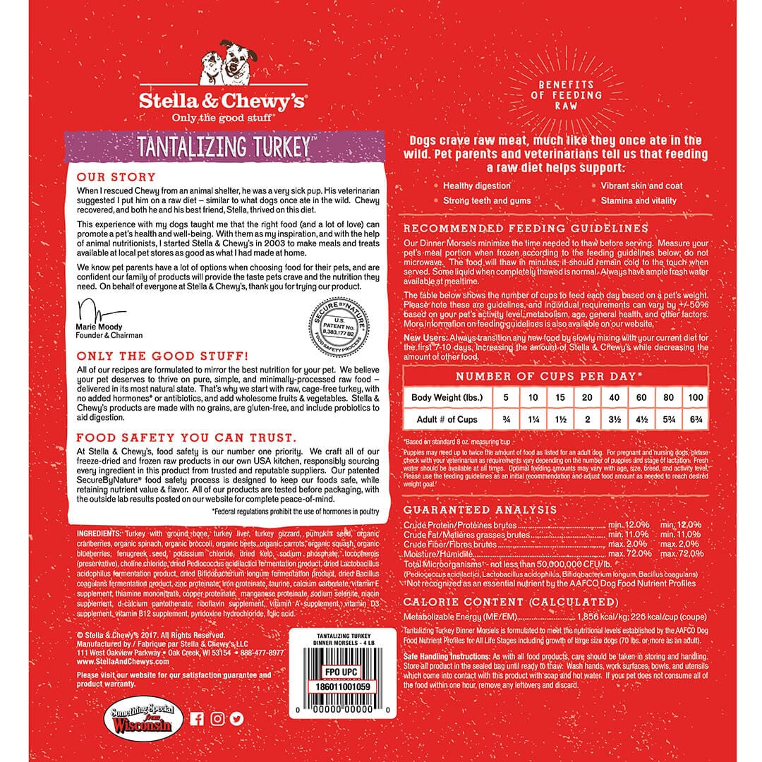 Tantalizing Turkey Frozen Raw Dinner Morsels