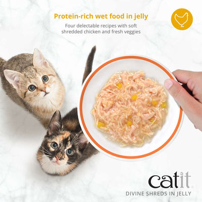 Catit Divine Shreds in Jelly Chicken 4 Pack