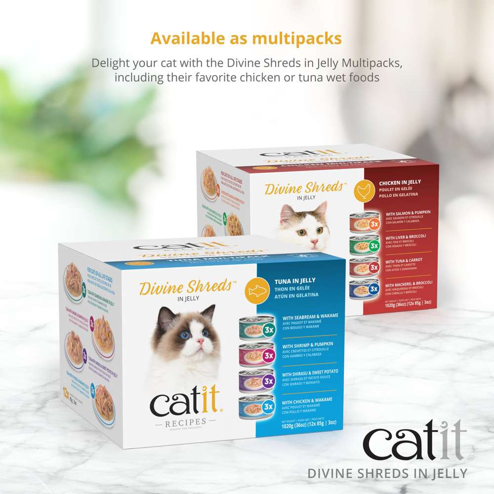 Catit Divine Shreds in Jelly Tuna 4 Pack