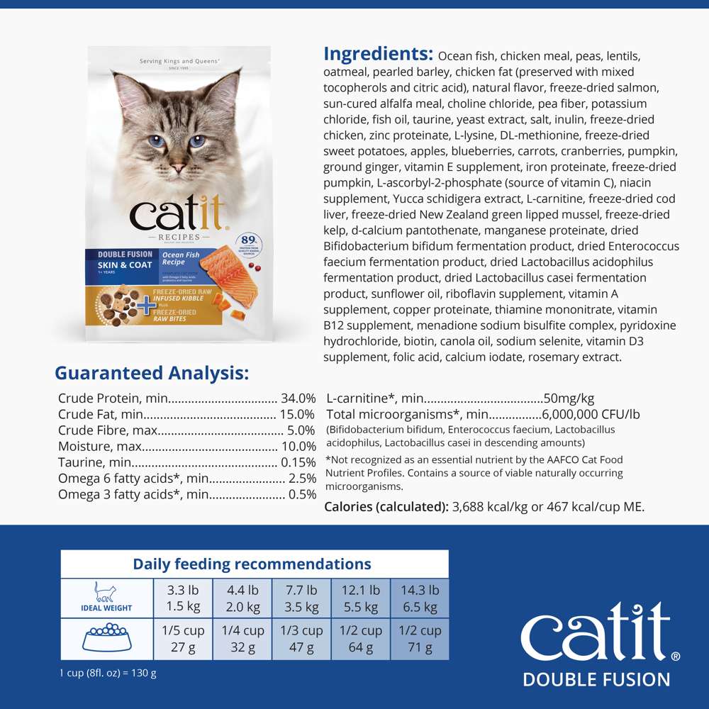 Catit Recipes DOUBLE FUSION Skin & Coat - Ocean Fish Recipe