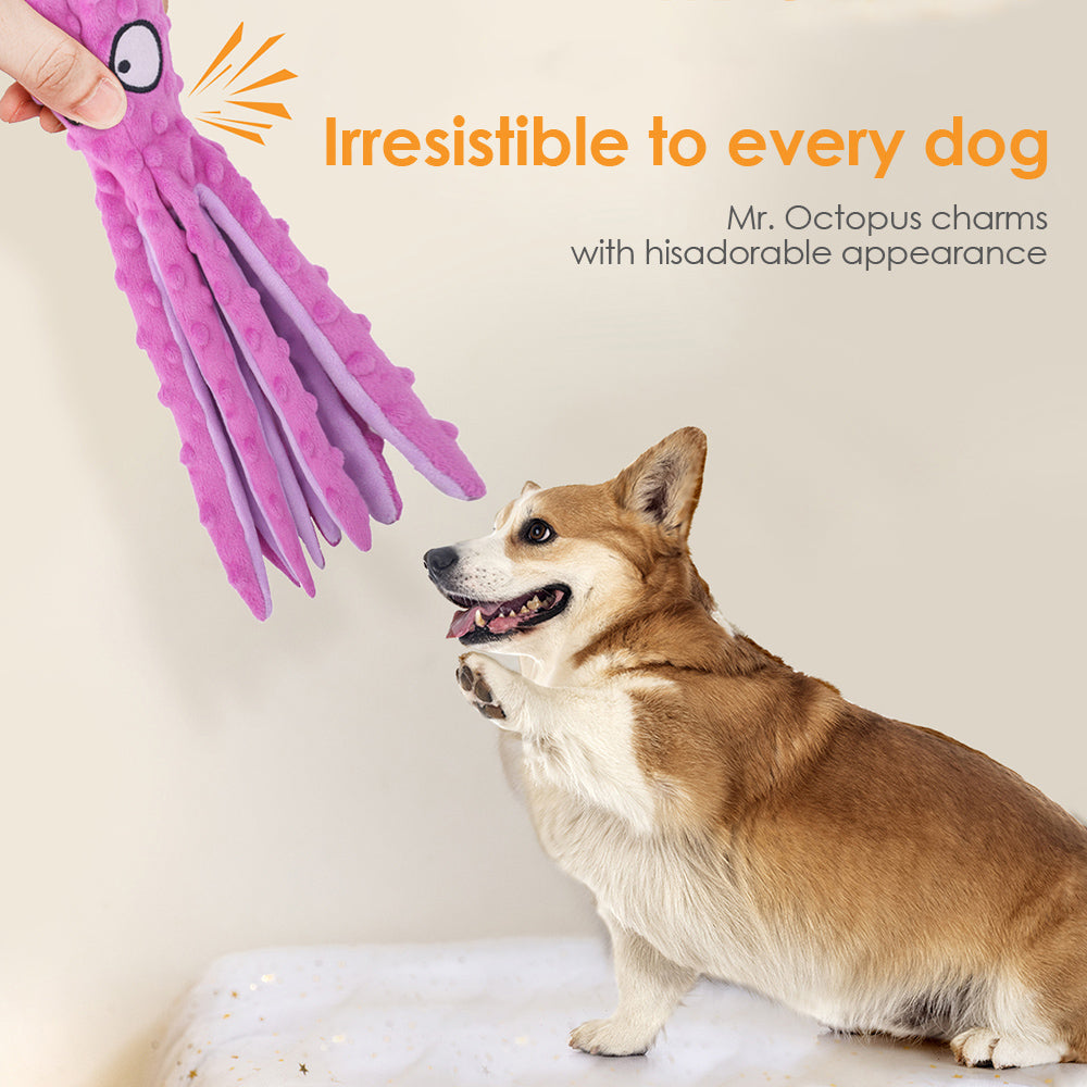 Interactive Squeaky Dog Toy Set - Sound Octopus 2-Pack