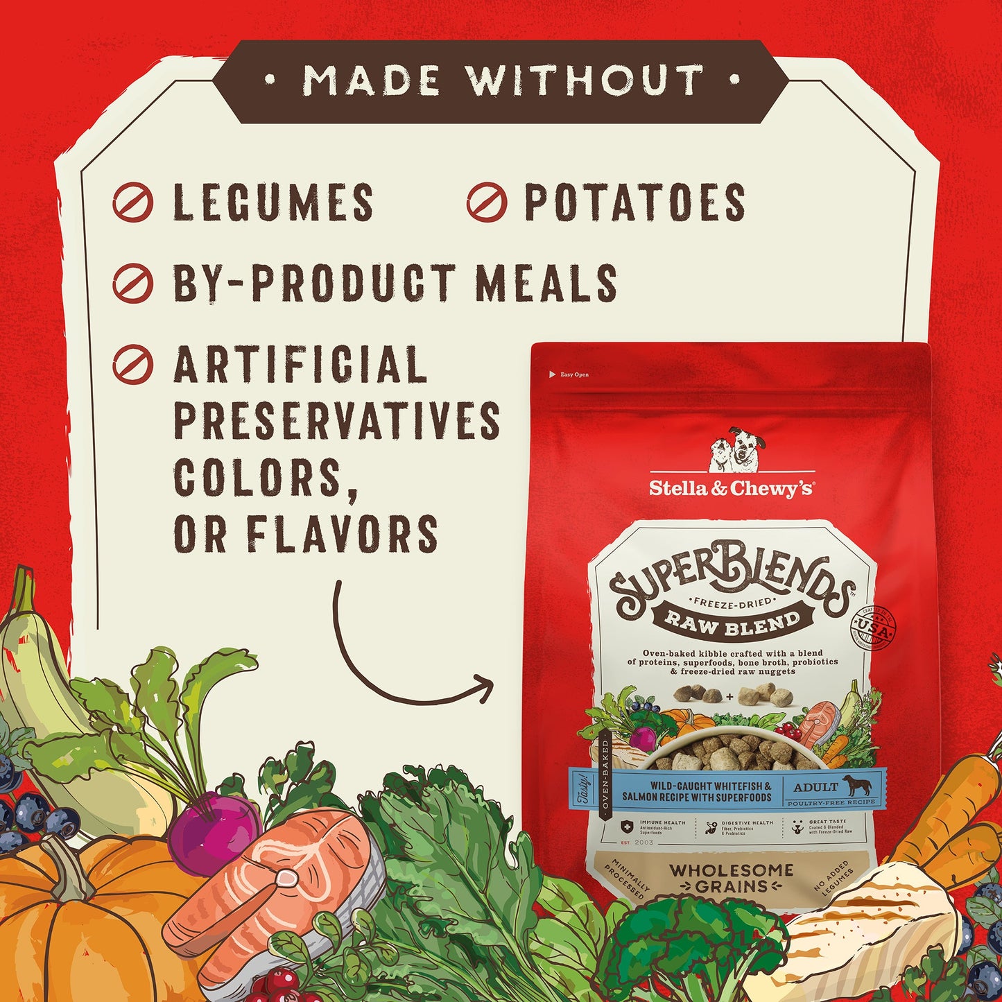 SuperBlends Raw Blend Whitefish & Salmon Recipe + Superfoods