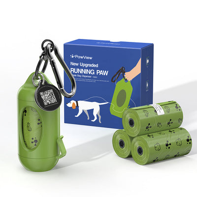 Smart Pet Waste Management Kit with Rotating Dispenser,Eco-Friendly ABS Material, and Running Paw Integration