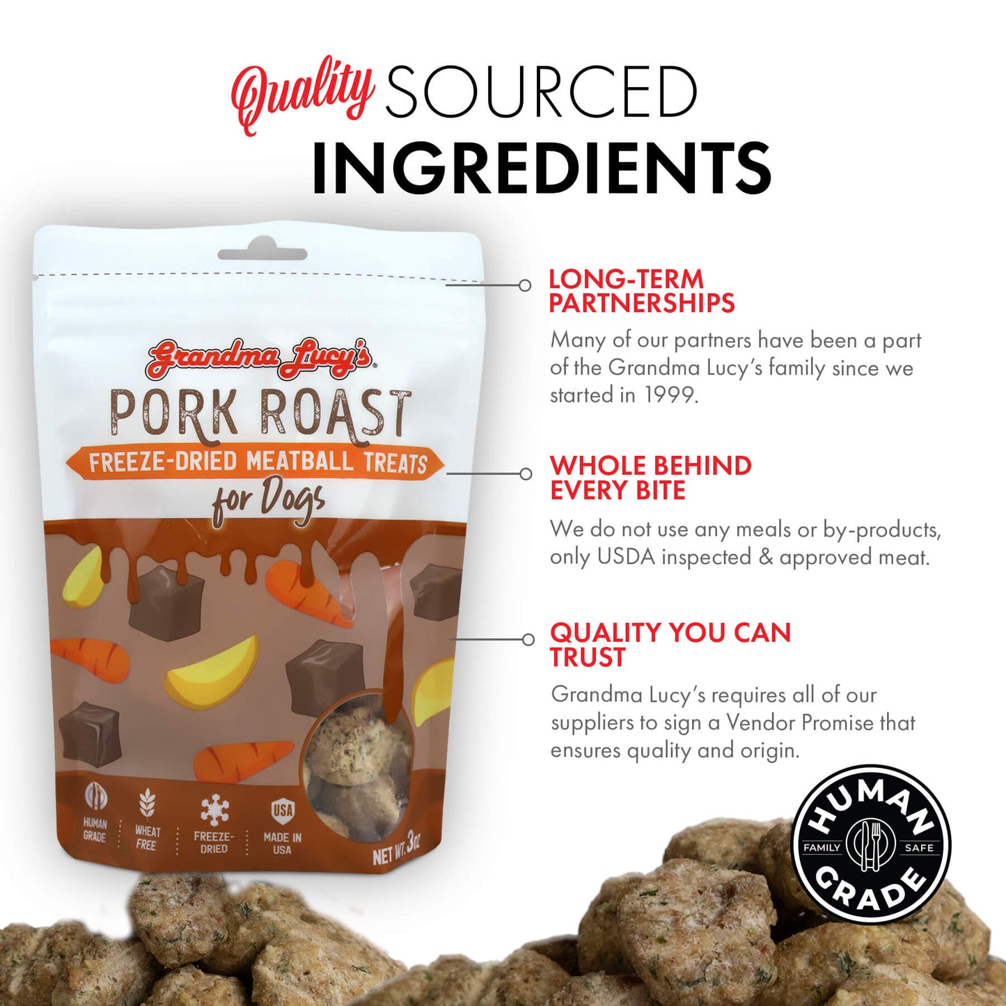 Freeze-Dried Meatballs - Pork Roast